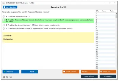 Nokia SDM_2002001040 SDM Certification – CARE Practice test exam simulator test engine exam Prep practice test questions answers Image 8