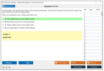 EMC DES-DD23 Specialist : Implementation Engineer - PowerProtect DD Exam Practice test exam simulator test engine exam Prep practice test questions answers Image 6