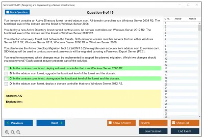 Microsoft 70-413 Designing and Implementing a Server Infrastructure Practice test exam simulator test engine exam Prep practice test questions answers Image 6