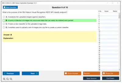 IBM C1000-012 IBM Watson Application Developer V3.1 Practice test exam simulator test engine exam Prep practice test questions answers Image 9