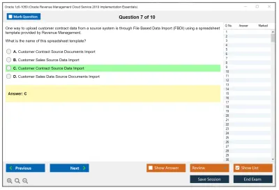 Oracle 1z0-1059 Oracle Revenue Management Cloud Service 2019 Implementation Essentials Practice test exam simulator test engine exam Prep practice test questions answers Image 7