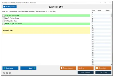 Alcatel-Lucent 4A0-108 Nokia Multicast Protocols Practice test exam simulator test engine exam Prep practice test questions answers Image 5