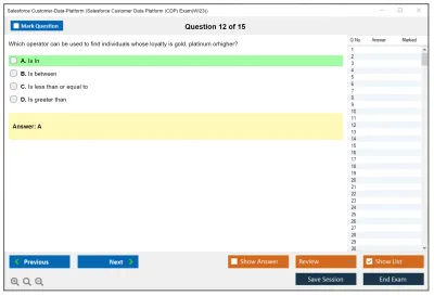 Salesforce Customer-Data-Platform Salesforce Customer Data Platform (CDP) Practice test exam simulator test engine exam Prep practice test questions answers Image 12