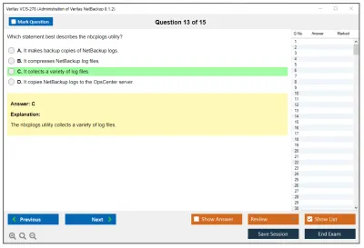 Veritas VCS-278 Administration of Veritas NetBackup 8.1.2 Practice test exam simulator test engine exam Prep practice test questions answers Image 13