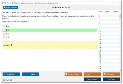 SAP C_TM_95 SAP Certified Application Associate - SAP Transportation Management 9.5 Practice test exam simulator test engine exam Prep practice test questions answers Image 10