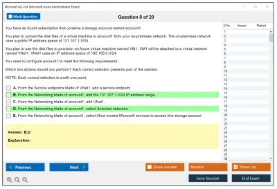 Microsoft AZ-104 Microsoft Azure Administrator Practice test exam simulator test engine exam Prep practice test questions answers Image 8