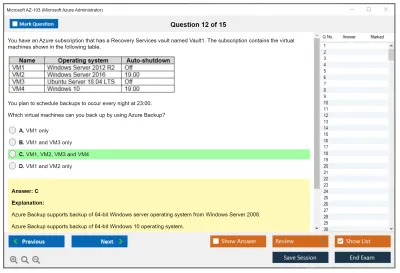 Microsoft AZ-103 Microsoft Azure Administrator Practice test exam simulator test engine exam Prep practice test questions answers Image 12