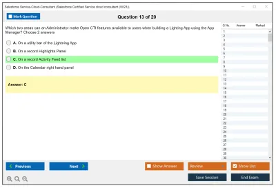 Salesforce Service-Cloud-Consultant Salesforce Certified Service Cloud Consultant Practice test exam simulator test engine exam Prep practice test questions answers Image 13