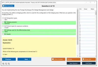 SAP C_S4FTR_2020 SAP Certified Application Associate - Treasury with SAP S/4HANA (SAP S/4HANA 2020) Practice test exam simulator test engine exam Prep practice test questions answers Image 4