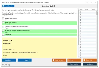 SAP C_S4FTR_2023 SAP Certified Associate - SAP S/4HANA Cloud Private Edition, Treasury Practice test exam simulator test engine exam Prep practice test questions answers Image 4