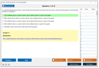 Oracle 1z0-590 Oracle VM 3 for x86 Essentials Practice test exam simulator test engine exam Prep practice test questions answers Image 7