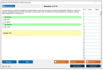 SolarWinds SCP-500 SolarWinds Certified Professional Practice test exam simulator test engine exam Prep practice test questions answers Image 5