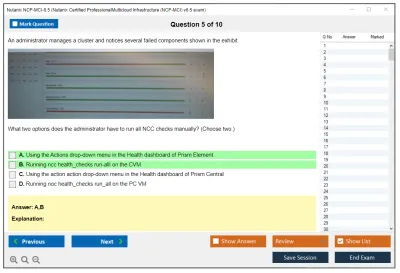 Nutanix NCP-MCI-6.5 Nutanix Certified Professional - Multicloud Infrastructure (NCP-MCI) v6.5 exam Practice test exam simulator test engine exam Prep practice test questions answers Image 5