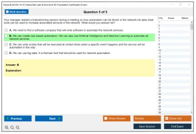 Nokia BL00100-101-E Nokia Bell Labs End-to-End 5G Foundation Certification Exam Practice test exam simulator test engine exam Prep practice test questions answers Image 5
