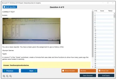 Microsoft 77-728 Excel 2016 Expert: Interpreting Data for Insights Practice test exam simulator test engine exam Prep practice test questions answers Image 4