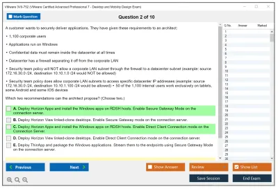 VMware 3V0-752 VMware Certified Advanced Professional 7 - Desktop and Mobility Design Exam Practice test exam simulator test engine exam Prep practice test questions answers Image 2