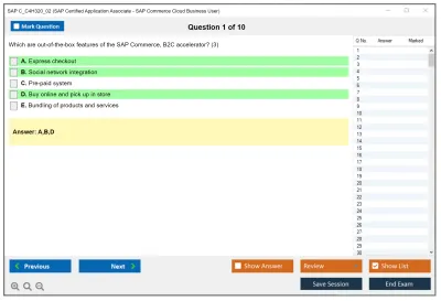 SAP C_C4H320_02 SAP Certified Application Associate - SAP Commerce Cloud Business User Practice test exam simulator test engine exam Prep practice test questions answers Image 1
