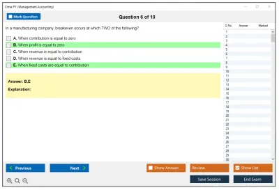Cima P1 Management Accounting Practice test exam simulator test engine exam Prep practice test questions answers Image 6