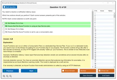 Microsoft AZ-204 Developing Solutions for Microsoft Azure Practice test exam simulator test engine exam Prep practice test questions answers Image 12
