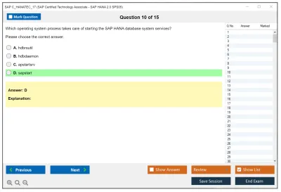 SAP C_HANATEC_17 SAP Certified Technology - SAP HANA 2.0 SPS05 Practice test exam simulator test engine exam Prep practice test questions answers Image 10