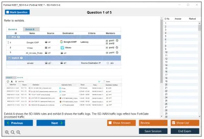 Fortinet NSE7_SDW-7.0 Fortinet NSE 7 - SD-WAN 6.4 Practice test exam simulator test engine exam Prep practice test questions answers Image 1