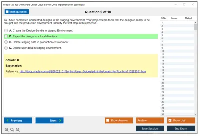 Oracle 1z0-439 Primavera Unifier Cloud Service 2016 Implementation Essentials Practice test exam simulator test engine exam Prep practice test questions answers Image 9