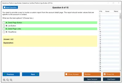 Salesforce Platform-App-Builder Salesforce Certified Platform App Builder Practice test exam simulator test engine exam Prep practice test questions answers Image 6