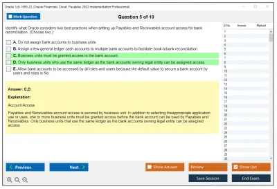 Oracle 1z0-1055-22 Oracle Financials Cloud: Payables 2022 Implementation Professional Practice test exam simulator test engine exam Prep practice test questions answers Image 5