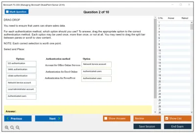 Microsoft 70-339 Managing Microsoft SharePoint Server 2016 Practice test exam simulator test engine exam Prep practice test questions answers Image 2
