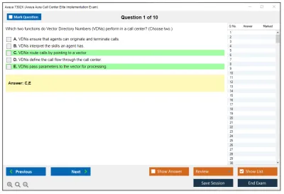 Avaya 7392X Avaya Aura Call Center Elite Implementation Exam Practice test exam simulator test engine exam Prep practice test questions answers Image 1
