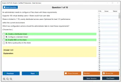 Nutanix NCP-DS Nutanix Certified Professional - Data Services Practice test exam simulator test engine exam Prep practice test questions answers Image 1
