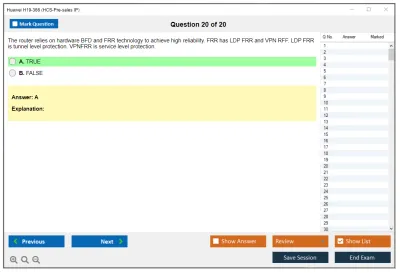 Huawei H19-366 HCS-Pre-sales IP Practice test exam simulator test engine exam Prep practice test questions answers Image 20