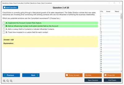 Salesforce Sales-Cloud-Consultant Salesforce Certified Sales Cloud Consultant Practice test exam simulator test engine exam Prep practice test questions answers Image 3
