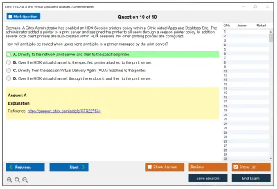 Citrix 1Y0-204 Citrix Virtual Apps and Desktops 7 Administration exam Practice test exam simulator test engine exam Prep practice test questions answers Image 10
