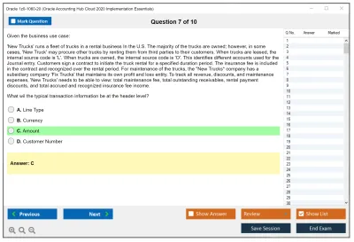 Oracle 1z0-1060-20 Oracle Accounting Hub Cloud 2020 Implementation Essentials Practice test exam simulator test engine exam Prep practice test questions answers Image 7