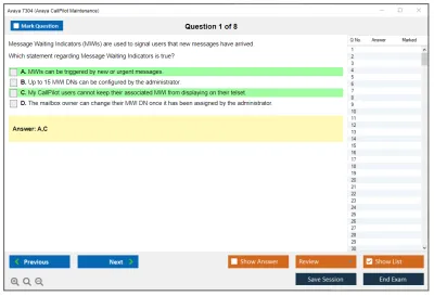 Avaya 7304 Avaya CallPilot Maintenance Practice test exam simulator test engine exam Prep practice test questions answers Image 1
