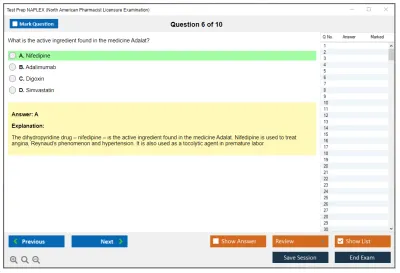 Test Prep NAPLEX North American Pharmacist Licensure Examination Practice test exam simulator test engine exam Prep practice test questions answers Image 6