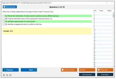 Pegasystems PEGAPCDC87V1 Certified Pega Decisioning Consultant (PCDC) 87V1 Practice test exam simulator test engine exam Prep practice test questions answers Image 3