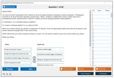 Microsoft DP-203 Data Engineering on Microsoft Azure Practice test exam simulator test engine exam Prep practice test questions answers Image 1