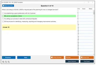 Exin ISO20KF ISO / IEC 20000 Foundation Practice test exam simulator test engine exam Prep practice test questions answers Image 4
