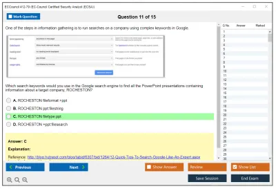 ECCouncil 412-79 EC-Council Certified Security Analyst (ECSA) Practice test exam simulator test engine exam Prep practice test questions answers Image 11