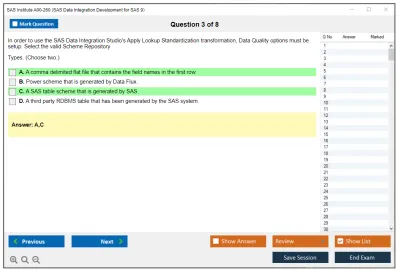 SAS Institute A00-260 SAS Data Integration Development Practice test exam simulator test engine exam Prep practice test questions answers Image 3