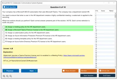 Microsoft MS-721 Collaboration Communications Systems Engineer Practice test exam simulator test engine exam Prep practice test questions answers Image 6