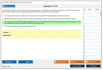 Scrum PSM-II Professional Scrum Master level II (PSM II) Practice test exam simulator test engine exam Prep practice test questions answers Image 7
