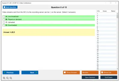 Huawei H11-861 HCNP-VC (Video Conference) Practice test exam simulator test engine exam Prep practice test questions answers Image 6
