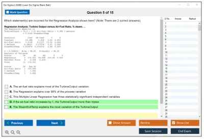 Six Sigma LSSBB Lean Six Sigma Black Belt Practice test exam simulator test engine exam Prep practice test questions answers Image 5