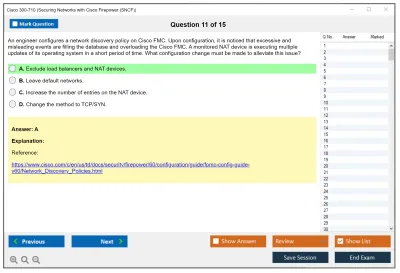 Cisco 300-710 Securing Networks with Cisco Firepower (300-710 SNCF) Practice test exam simulator test engine exam Prep practice test questions answers Image 11