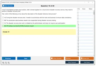 Huawei H13-531_V2.0 HCIE-Cloud Computing (Written) V2.0 Practice test exam simulator test engine exam Prep practice test questions answers Image 19