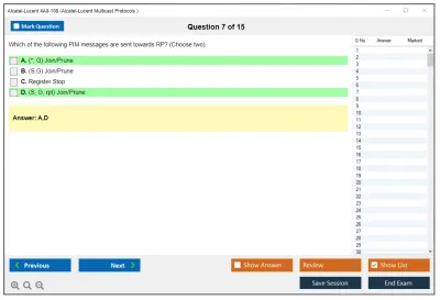 Alcatel-Lucent 4A0-108 Nokia Multicast Protocols Practice test exam simulator test engine exam Prep practice test questions answers Image 7