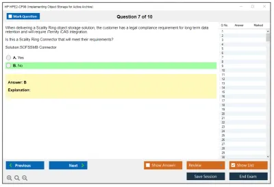HP HPE2-CP08 Implementing Object Storage for Active Archive Practice test exam simulator test engine exam Prep practice test questions answers Image 7